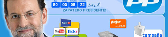 La web del PP muestra el mensaje de apoyo a Zapatero.